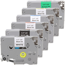 Zestaw kolorowych taśm do Brother TZE 12mm Zamiennik